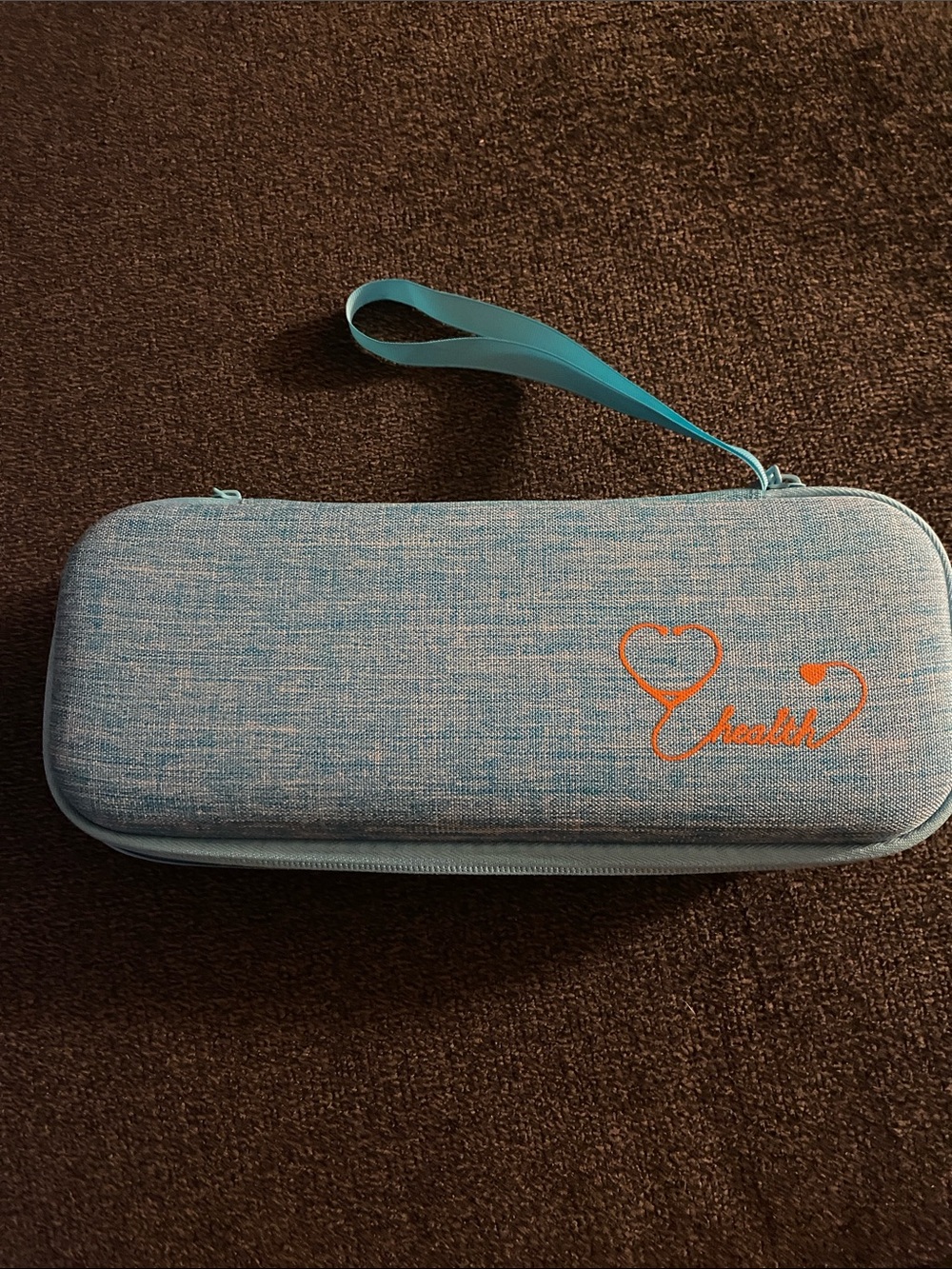 Light Blue Hard cover Stethoscope Travel Case with Wrist Strap